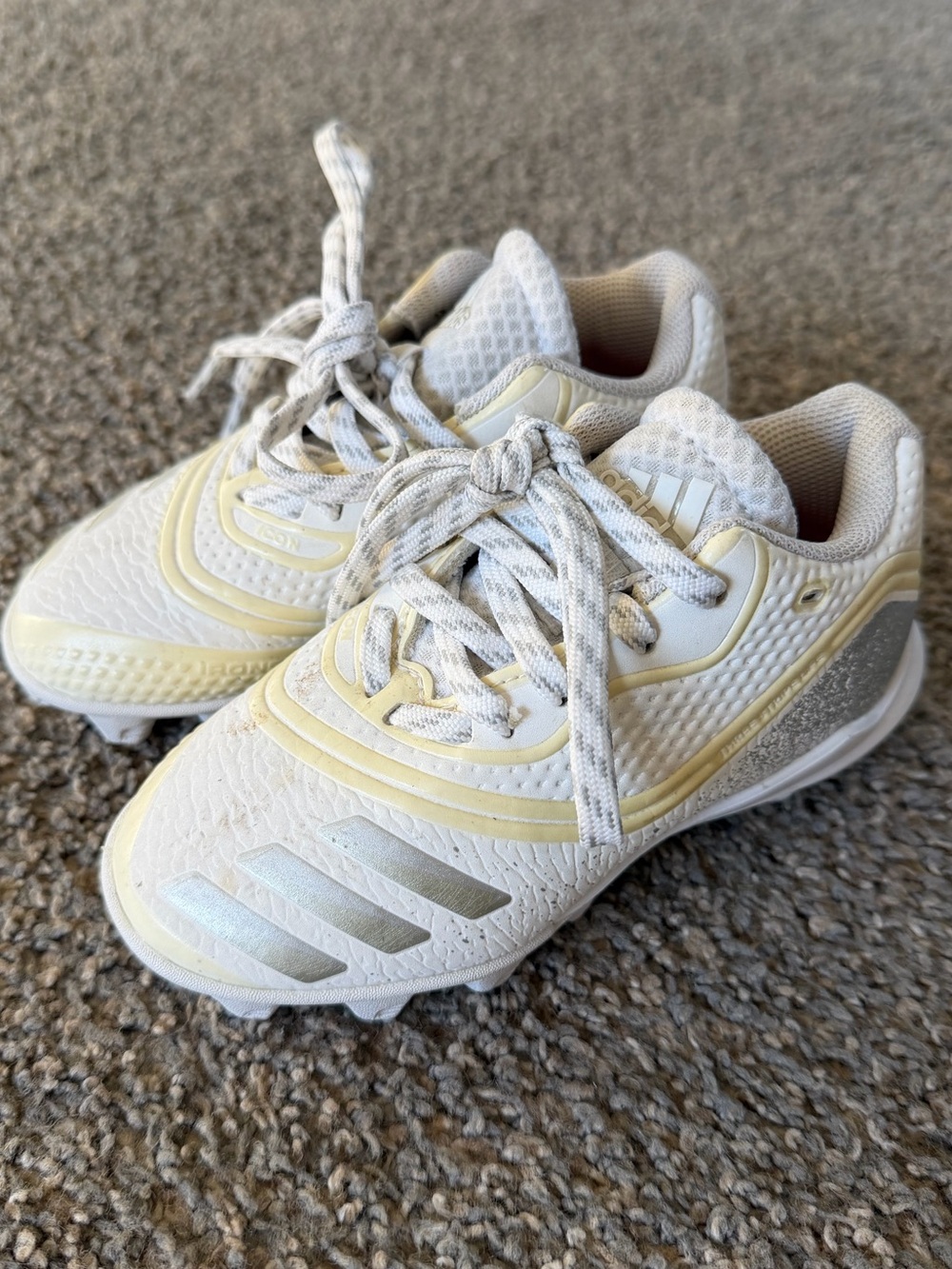 White Adidas Cleats - size 10